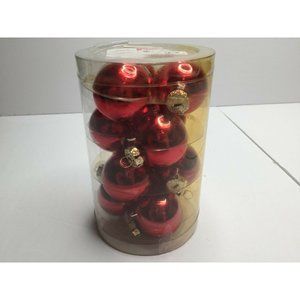 Christmas Tree 12 Bright Red Shiny Ball Ornaments Festive Decoration